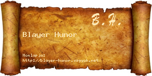 Blayer Hunor névjegykártya